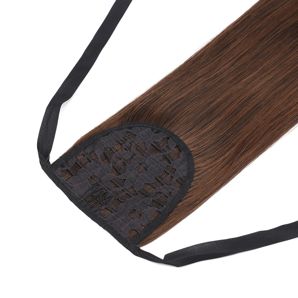 Synthetic Straight Ponytail Extensions Wrap Around Ponytail Clip in Hair Extensions Natural Hairpiece Resistant Fiber Synthetic