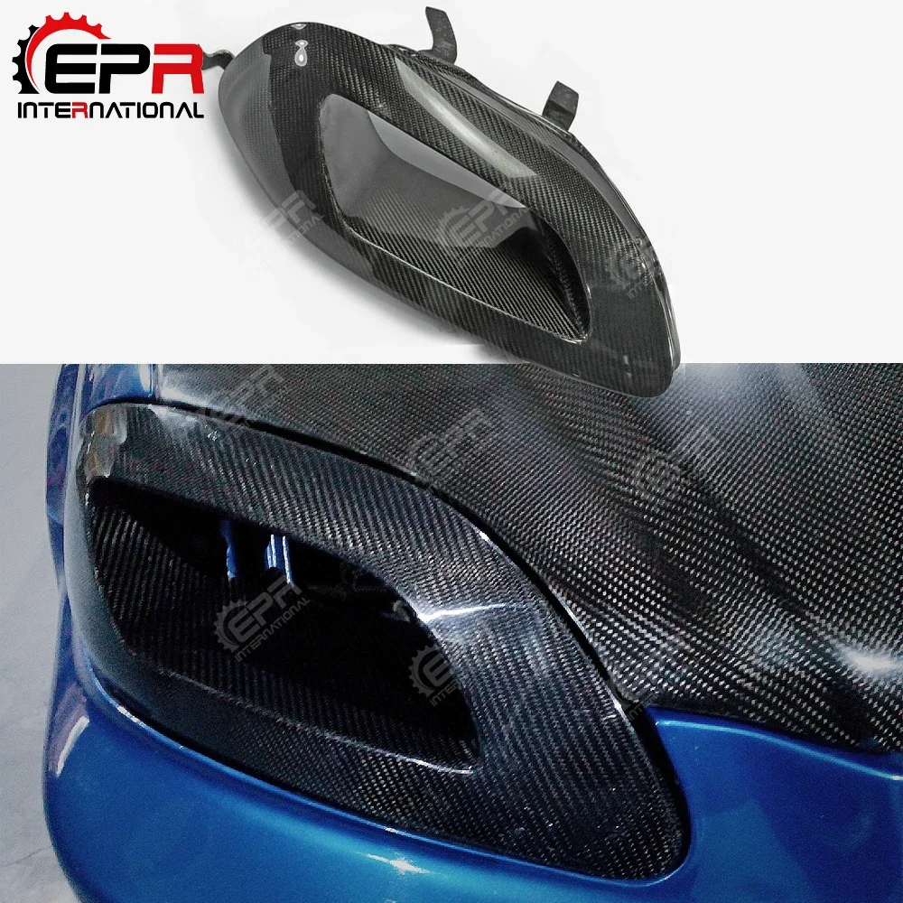 For Honda Civic EK9 96-98 Carbon Fiber Headlight Air Duct RHS Glossy Finish Air Intake Vent Fibre Tuning Kit Drift Racing Part