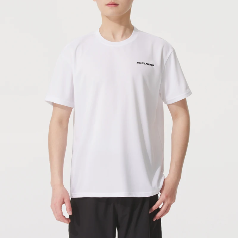 

Skechers Unisex Knitted Crew Neck Shirt, Work Clothing, Sports Casual Wear, Loose Short-Sleeved T-Shirt P225U117-0019