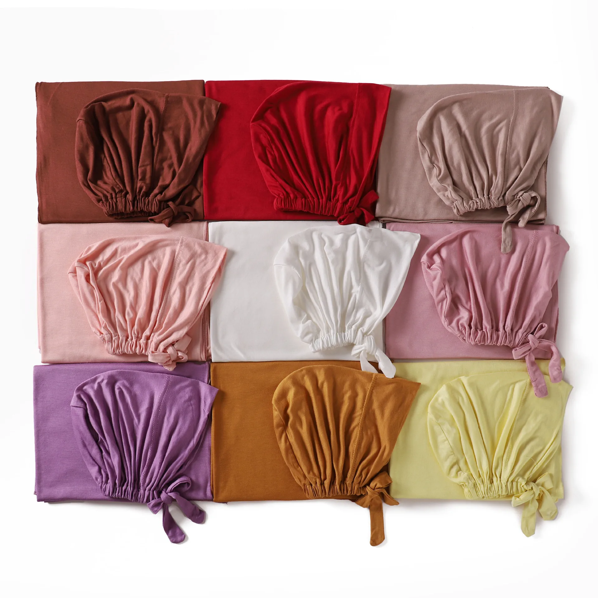 

2 шт., комплект из модального длинного шарфа и внутренней шапки, трикотажная кепка, женский нижний шарф, тюрбан, мусульманский хиджаб, шали, накидка, платок, шарфы, комплект