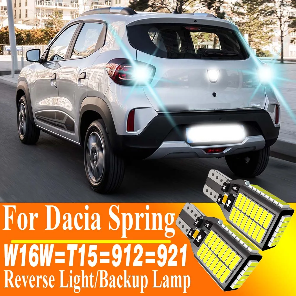 2 Stück W16W T15 921 12V LED Auto-Rückfahrleuchten Canbus W2.1x9.5d Kompatibel mit Dacia Spring 2020-2026 Auto Moto Rückfahrlampen
