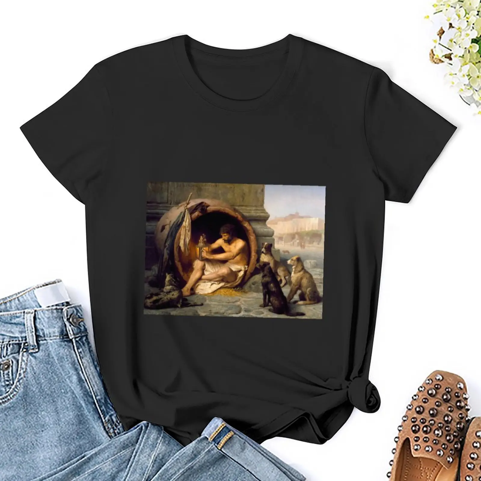 Diogenes the Cynical Philosopher and his dogs T-Shirt plus size tops female tops oversized t-shirt dress for Women sexy