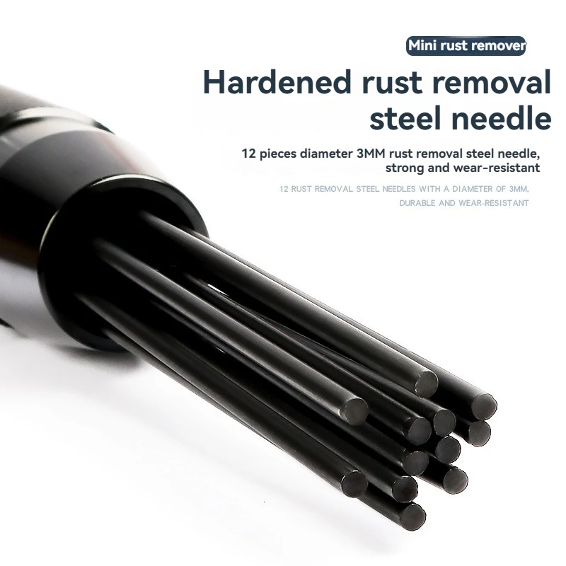 12 3mm Pneumatic Shovel Straight Rust Remover Pneumatic Rust Remover Needle Bundle Mini Pneumatic Rust Remover