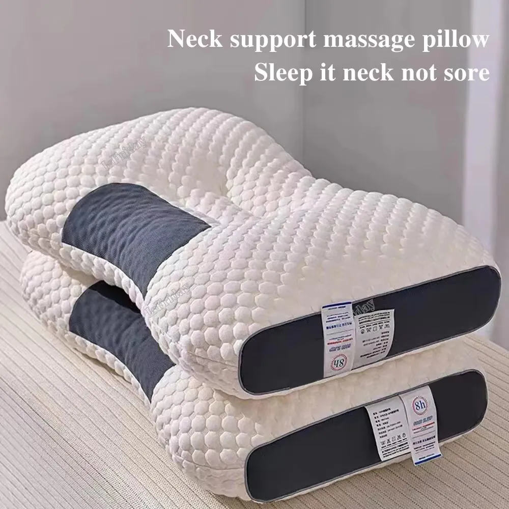Nackenschutz Unterstützung Massagekissen Honeycomb SPA3D Doppelt gestricktes Baumwollkissen Core Home Nackenkissen