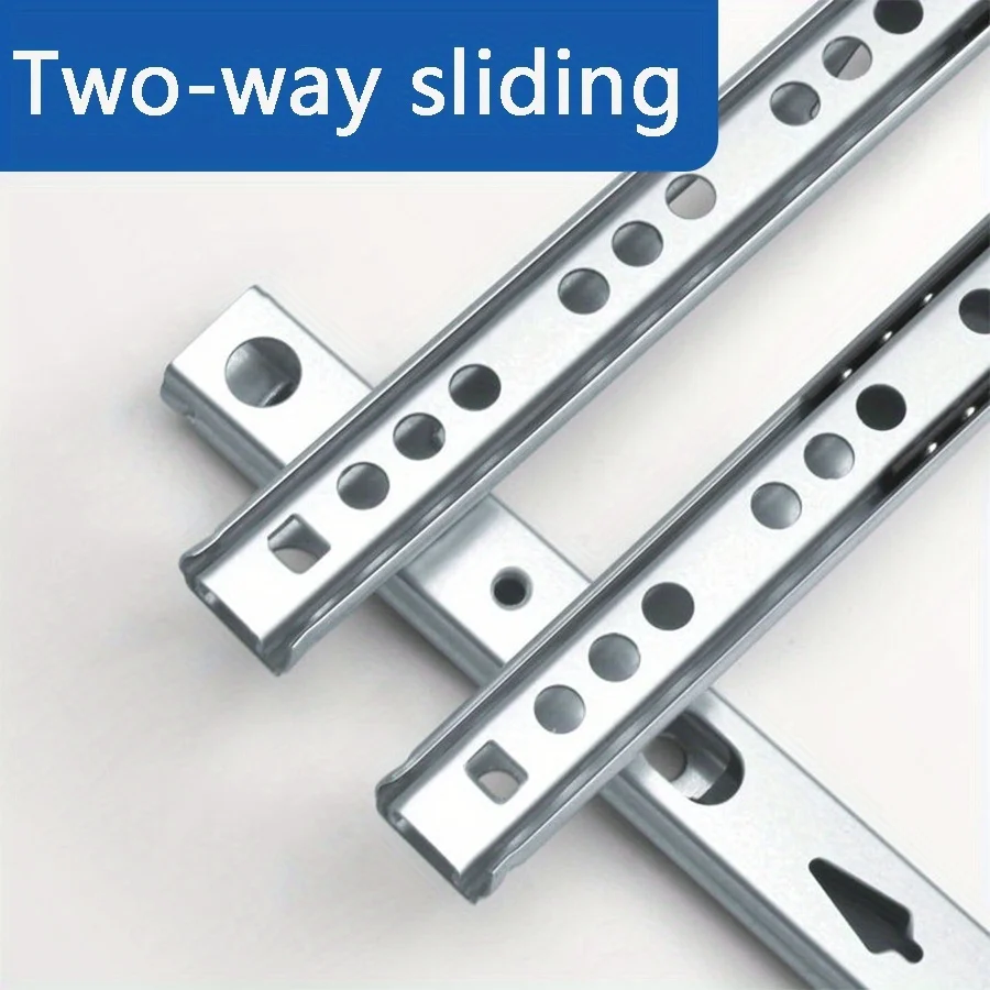 [Thickened|Two-Way] 2pcs Thickened Two-Way Sliding Rail | 17mm Width Drawer Guide, Office Mini Track, Cabinet Wardrobe Slide