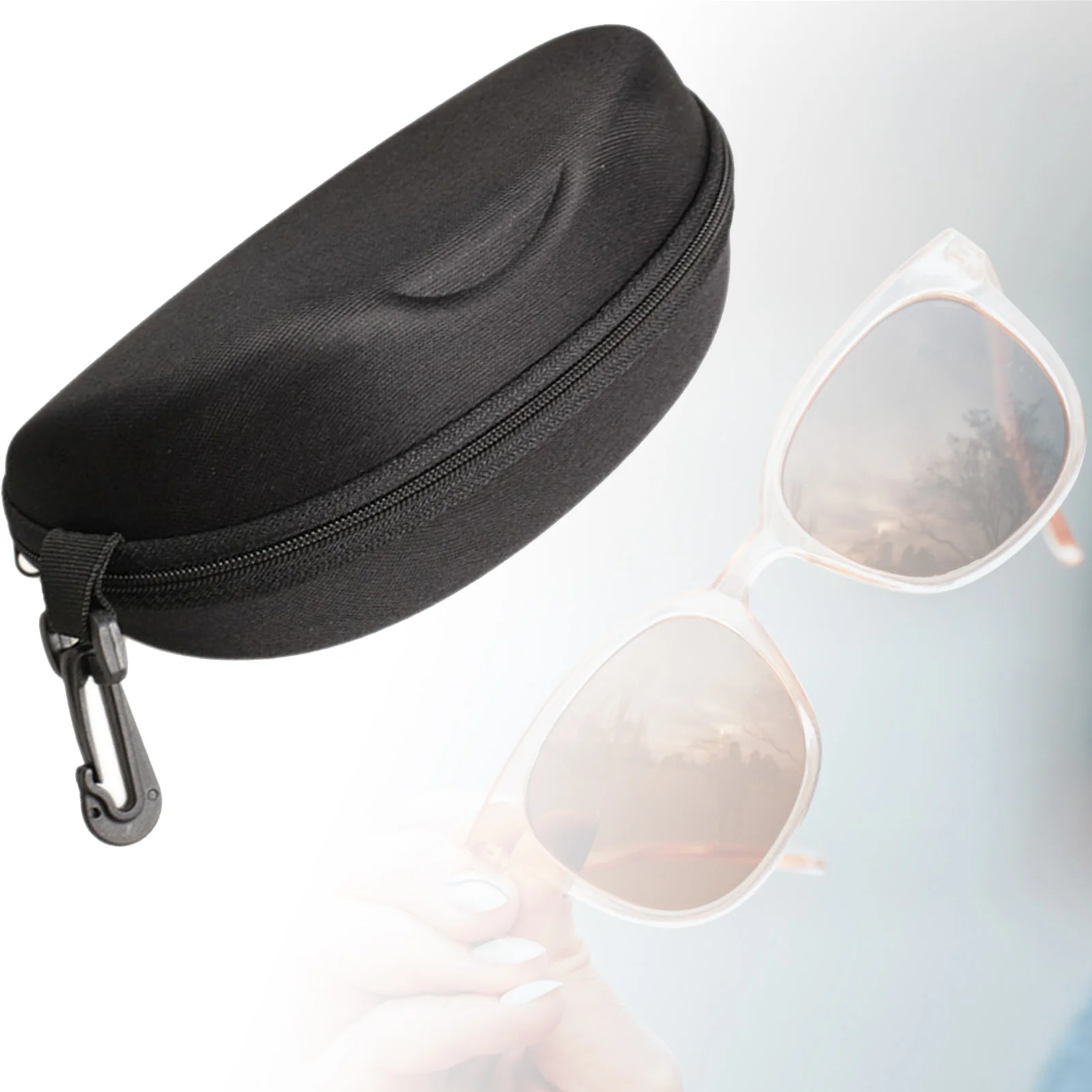 Hard Black EVA Sunglasses Sunglasses Glasses Case EVA Glasses Zipper Case Glasses Display Case image 2