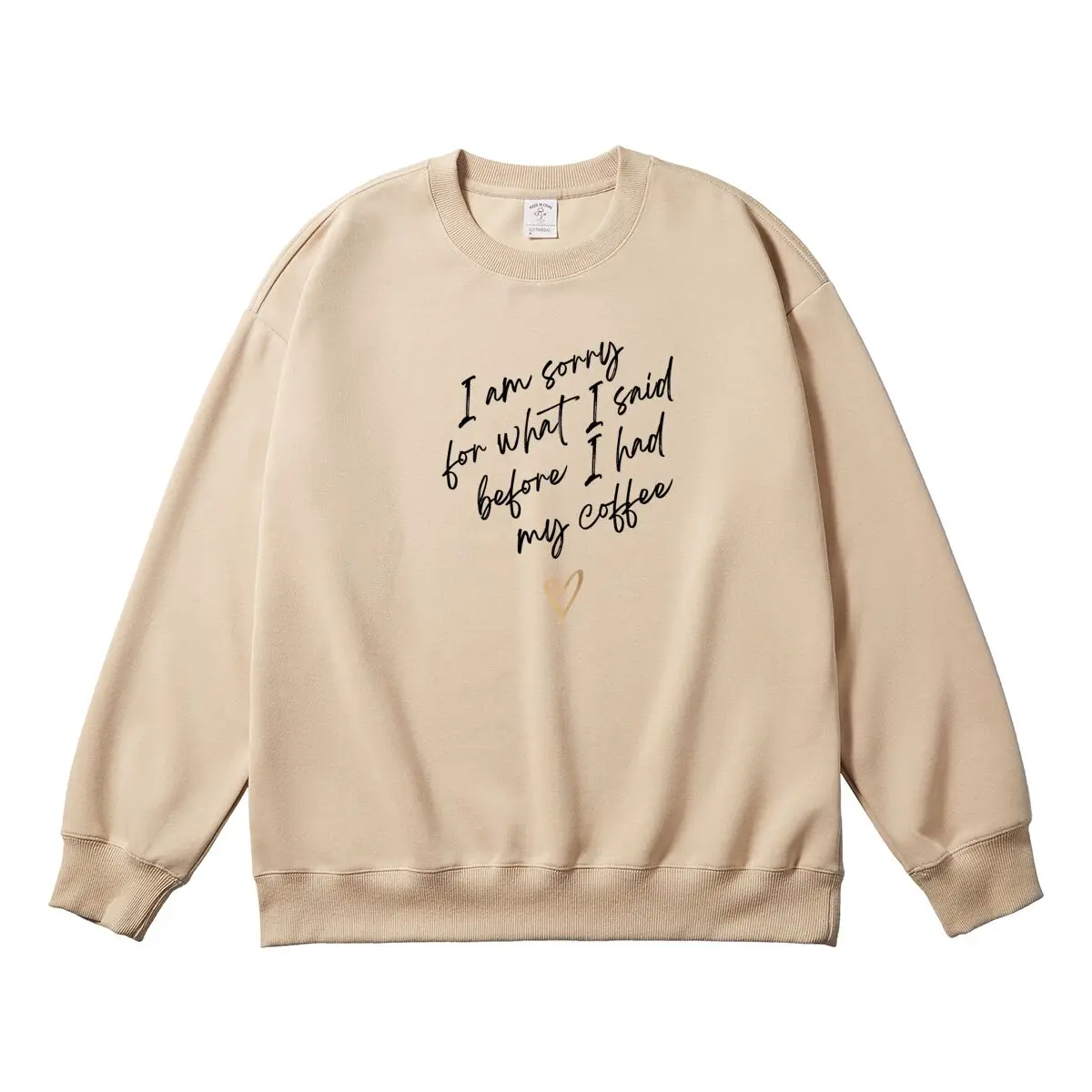 Women's Pullover Funny Letter Graphic Oversized Woman Tops Female Sweatshirt Round Neck Long Sleeve Autumn Thick Clothes