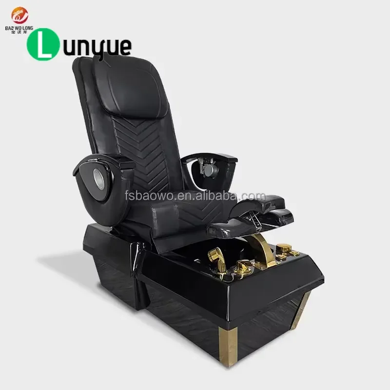 Multifunctional Deluxe Nail Spa Foot Chair Adjustable Seat with Vibration Function 7 Colors LED Light PU Leather for