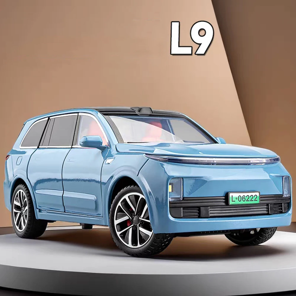 

1:24 Leading Ideal L9 ONE Cars Alloy Diecast Models Toys Wheel Steering Vehicles Light Sound Miniature Car Boys Decoration Gifts