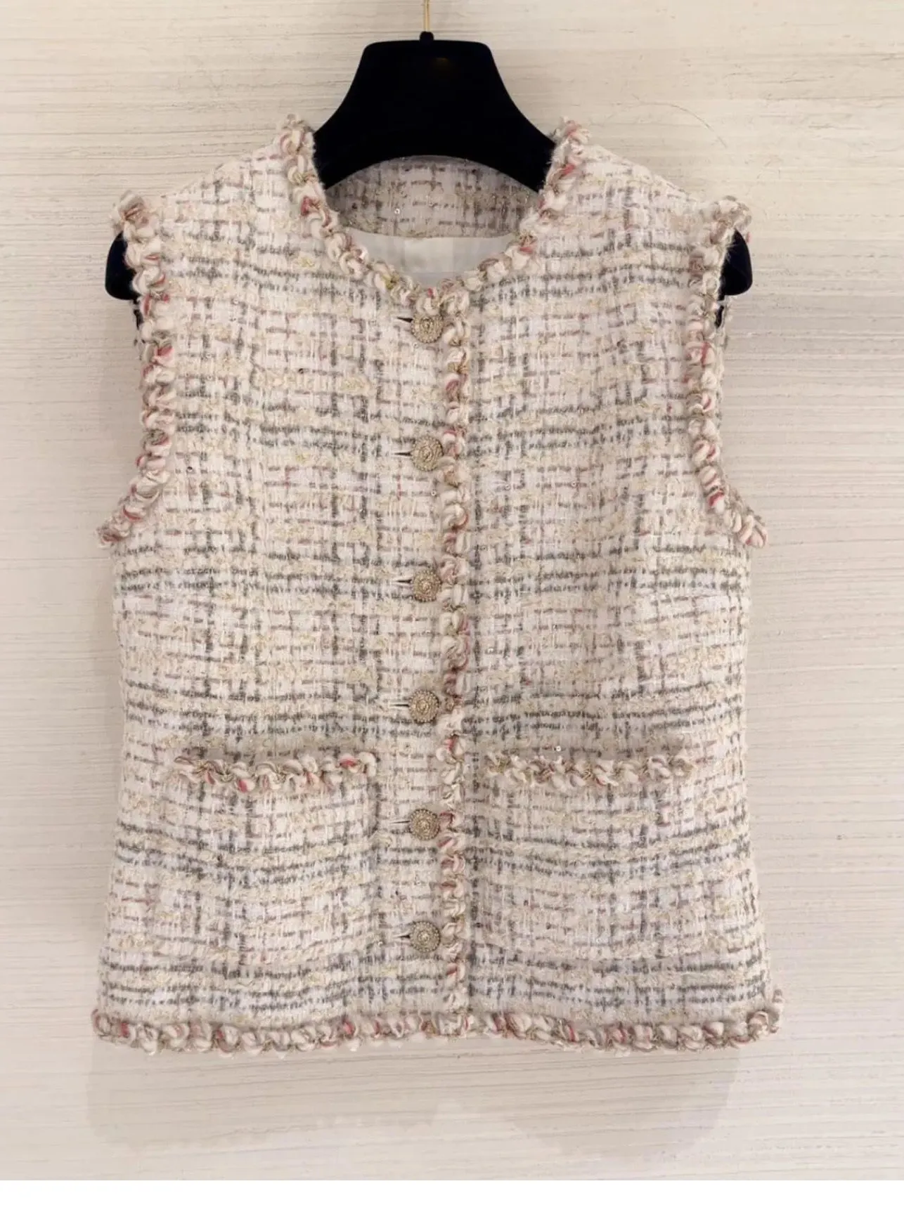 

Sli Summer Vest Women's Faionable High-End Sensation Svel Top Unique Attractively Small Fraance Sle Button up