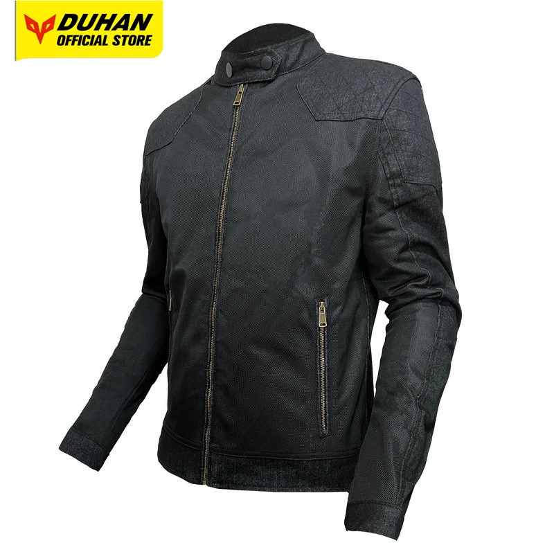 Summer Mesh Breathable Motorcycle Jacket, Anti Fall Motorcycle Denim Jacket Anti Fall Motocross Cycling Jacket Men