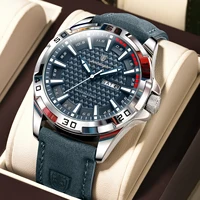 POEDAGAR Original homme montre-bracelet haut de gamme étanche lumineux Date semaine montre pour hommes Quartz Sport cuir hommes montres Reloj 2