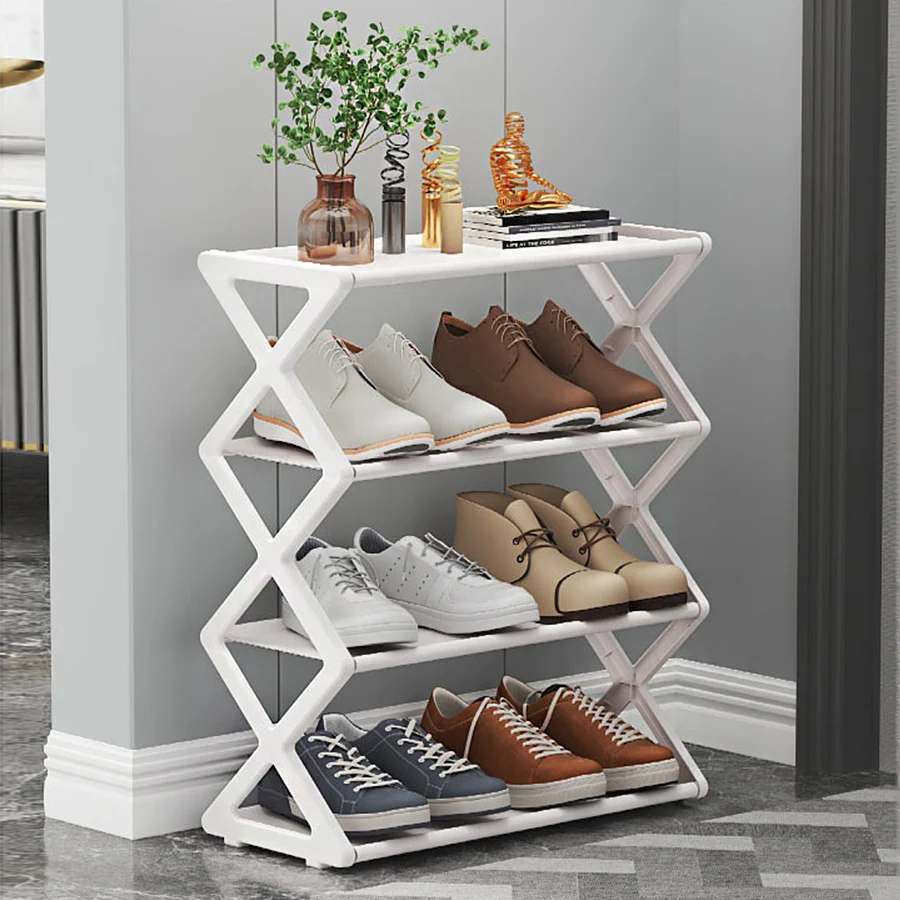 Zapatero Simple de 4 Niveles, Zapatero de Tela a Prueba de Polvo, Mueble para Zapatos para Uso Doméstico, Zapatero Ensamblado para Almacenamiento