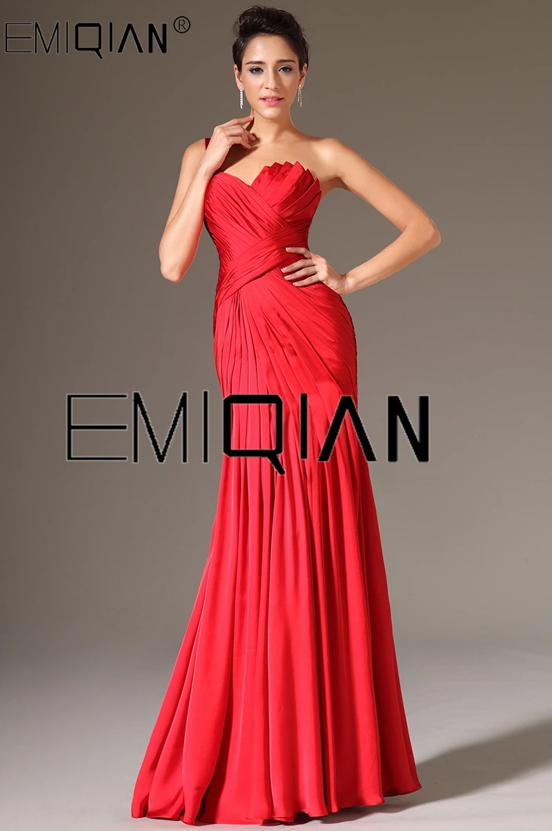 Special Occasion Dresses Mermaid One Shoulder Red Satin Long Evening Dresses Backless Fit Pageant Dress