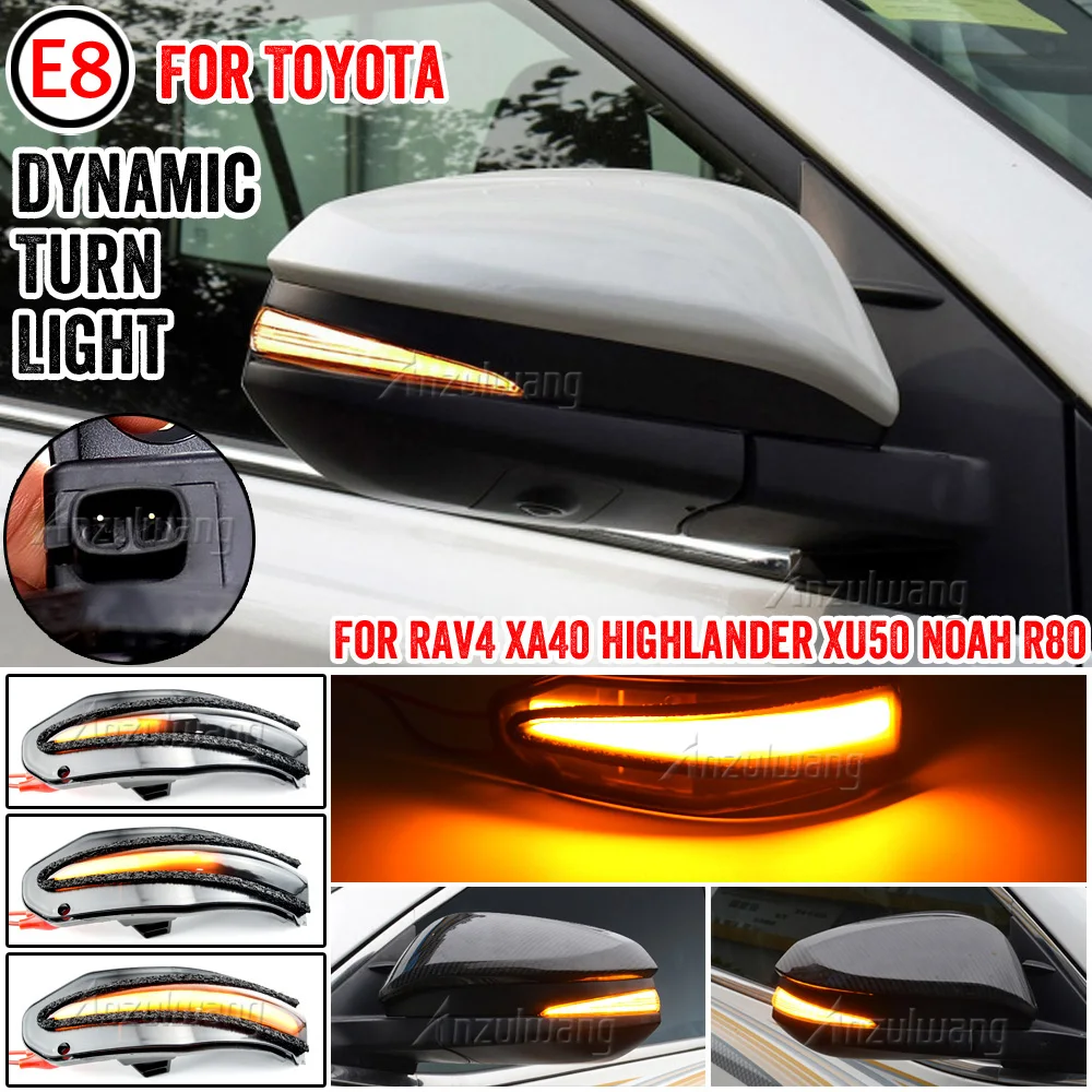 Car Dynamic Led Mirror Turn Signal Light for Toyota RAV4 Xa40 Highlander XU50 Noah Voxy Esquire 2014 2015 2016 2017 2018