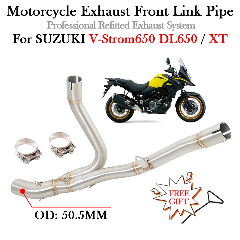 

Глушитель Slip-On для мотоциклов SUZUKI DL650 V-Strom DL 650 XT ABS 2017-2023, модифицированная средняя соединительная труба для выхлопной системы