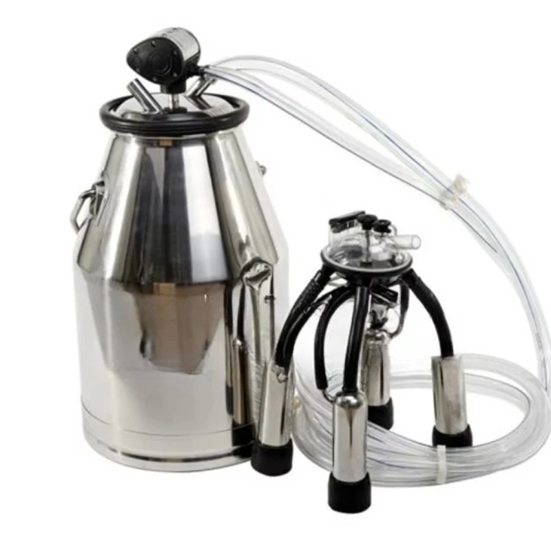 

Double Barrel Vacuum Milking Machine 20L Stainless Steel Milking Barrel Portable