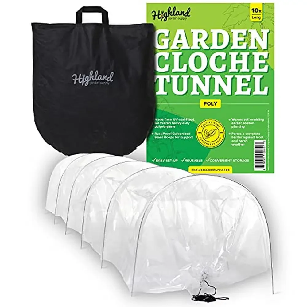 Garden Tunnel Shade Cover Greenhouse Protection Hoops Cloche Planters Accordion Design 10ft Long Reusable Storage Bags American