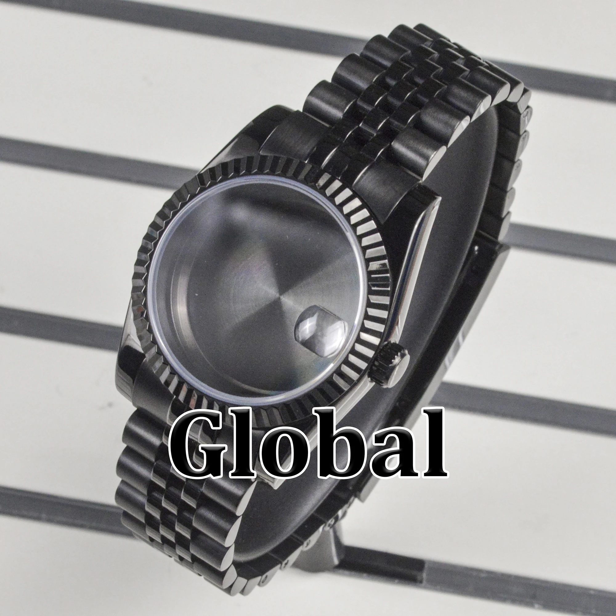 for Datejust 36/39mm Silver/Rose gold/Black Watch Case Stainless Steel Jubilee Bracelet Sapphire Glass Fit NH35 NH36 Movement