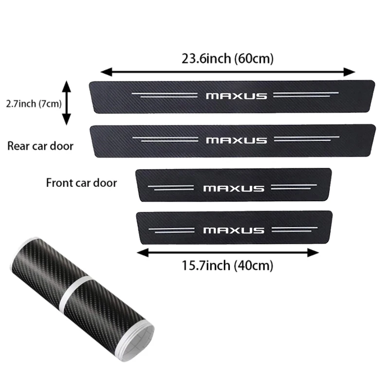 4PCS Car Door Sill Protector Carbon Fiber Threshold Anti-Scratch Stickers for Maxus T60 T70 T90 G10 G20 G50  D60 D90 Accessories