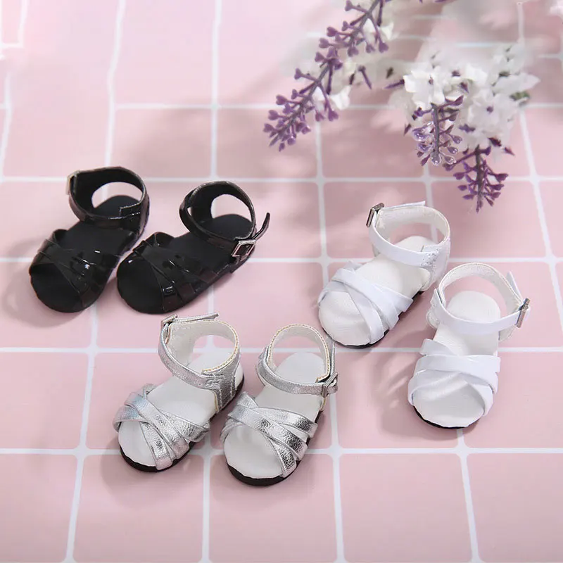 

1/6 кукольная обувь Bjd ручной работы 4,2 см * 2,0 см, милые однотонные сандалии принцессы, модные повседневные туфли на плоской подошве для кукол Bjd, аксессуары