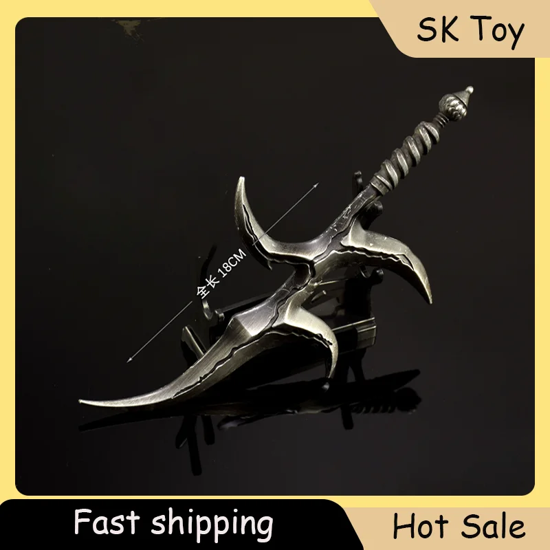 18cm Black Knife All Metal Figure Ornaments Greatsword of Solitude Crafts Collections Game Knife Toy Sword Gifts for Friends