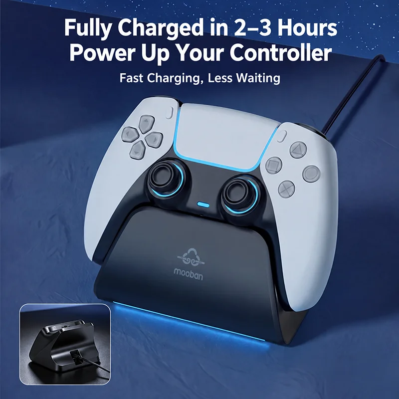 Gamepad Charger For Sony Playstation Play Station PS 5 PS5 Pro Slim Edge DualSense Control Charging Dock Game Stand Base Support