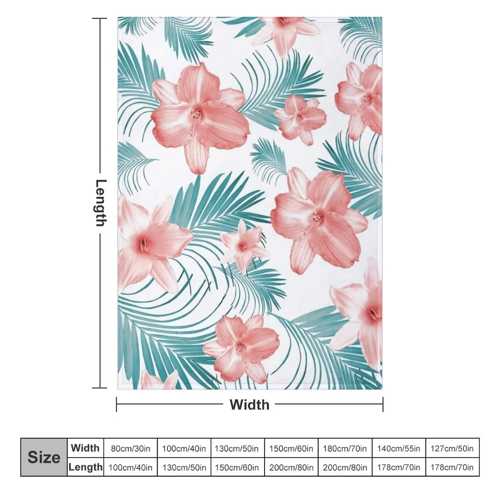 Tropical Flowers Palm Leaves Finesse #2 #tropical #decor #art Throw Blanket Cute Plaid For Sofa Thin Blankets For Sofas Blankets