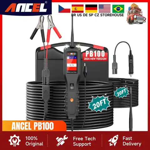Ancel PB100 배터리 테스터 파워 프로브 자동차 진단 도구, 전류 전압 통합 파워 스캐너, 12V, 24V