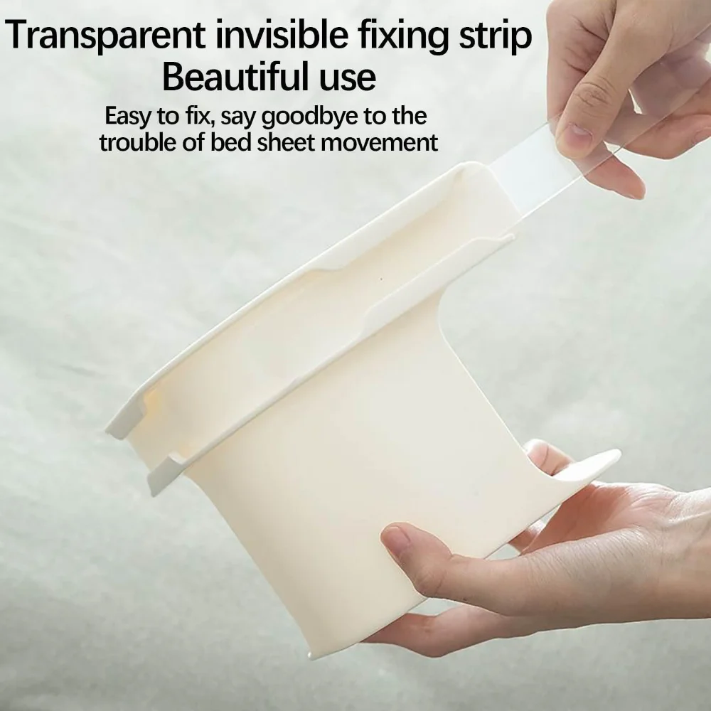 Bed Sheet Holder with Lock Strips Heavy Duty Corner Fastener Keep Sheets Firm Tight  Straps Fit Any Easy Installation No Loose