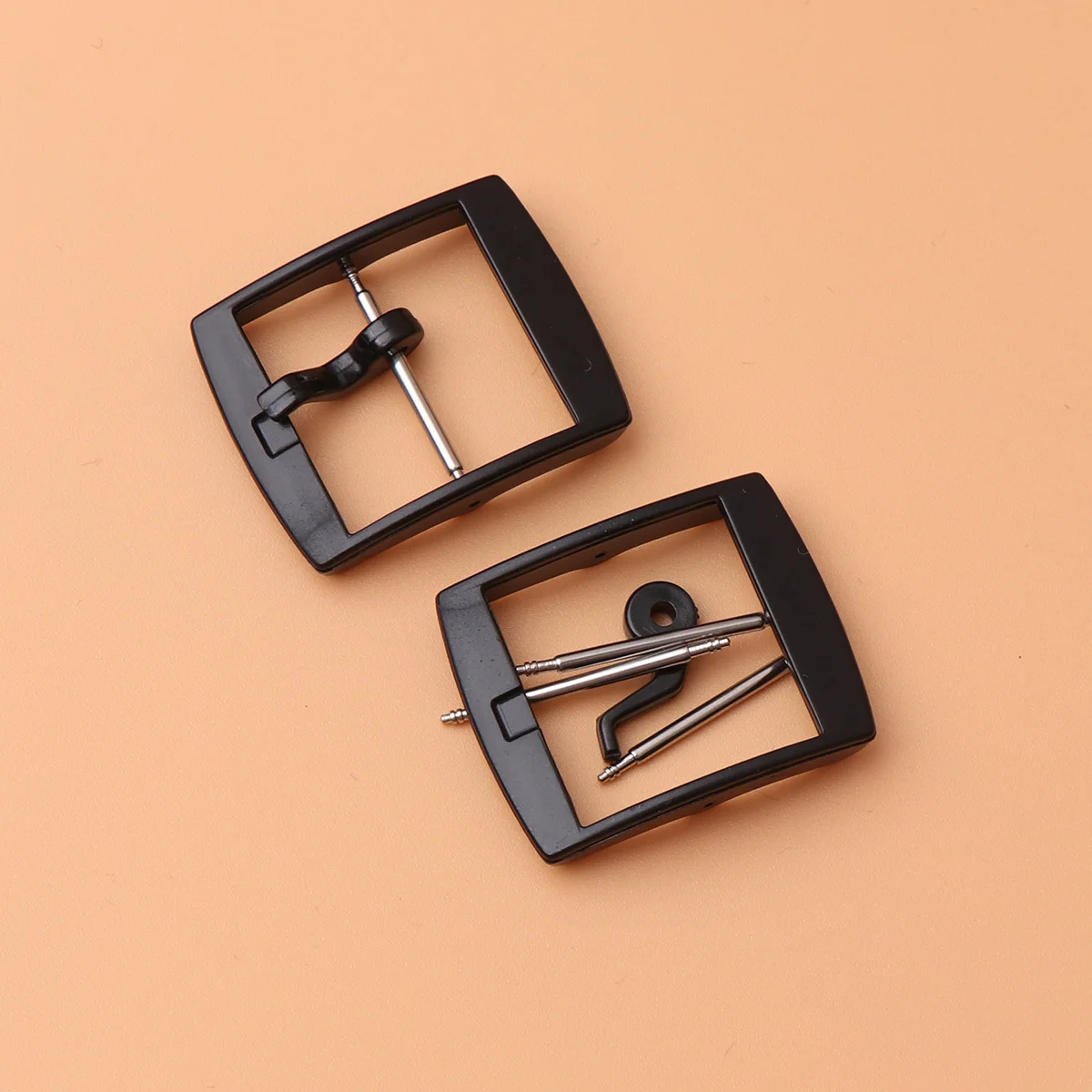 

4Pcs Black Plastic Watch Buckle Durable Clasp Easy Install for Silicone Electronic Watch Band Replacement Accessories