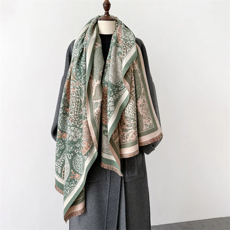 2024 New Cashmere Scarf for Women Luxury Print Shawl Wraps Warm Thick Blanket Echarpe Female Bandana Bufanda Pashmina