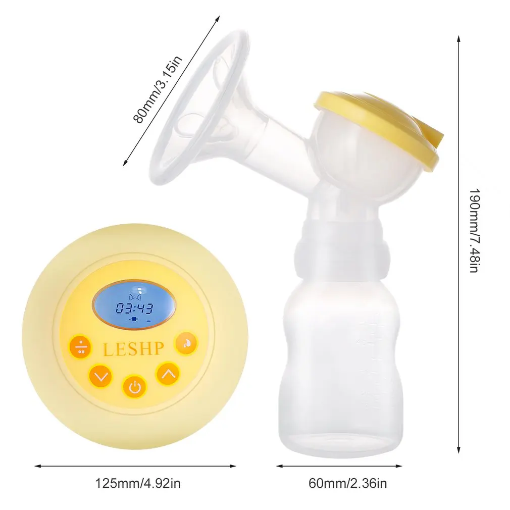 LESHP Double Side Electric Breast Pump with Milk Bottle Baby Feeding Large Suction Milk Pump Nipple Suction Baby Care