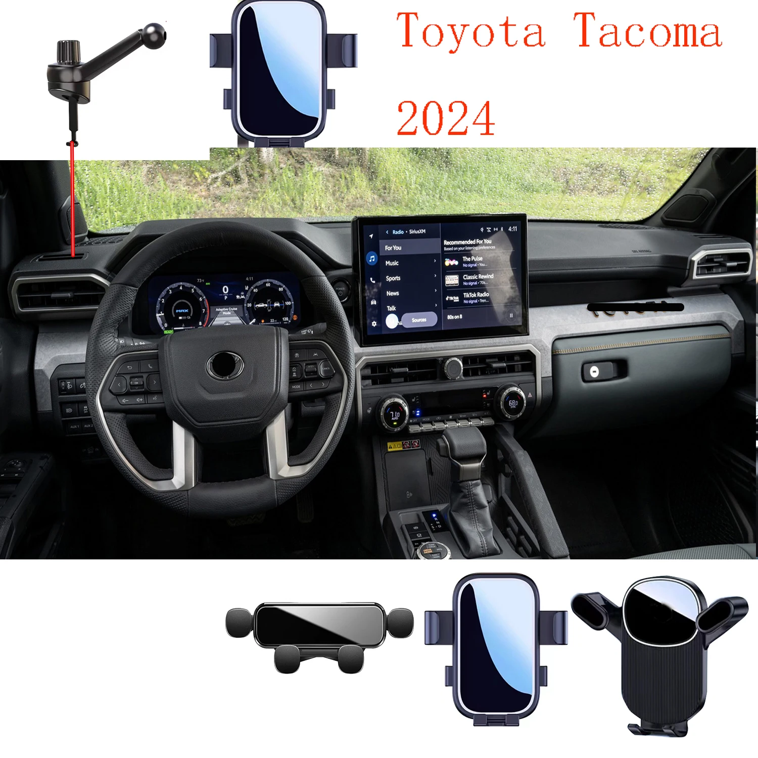 For Toyota Tacoma 2024 Car Phone Holder Stand Stand Rotatable Support  Special Fixed Bracket Accessories