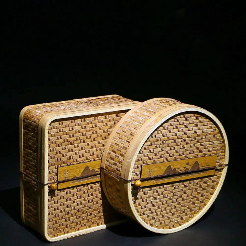 1Pcs Multi-Function Bamboo Tea Box Premium Material Elegant Retro Style Brick Tea Storage Container Smooth Finish Gift