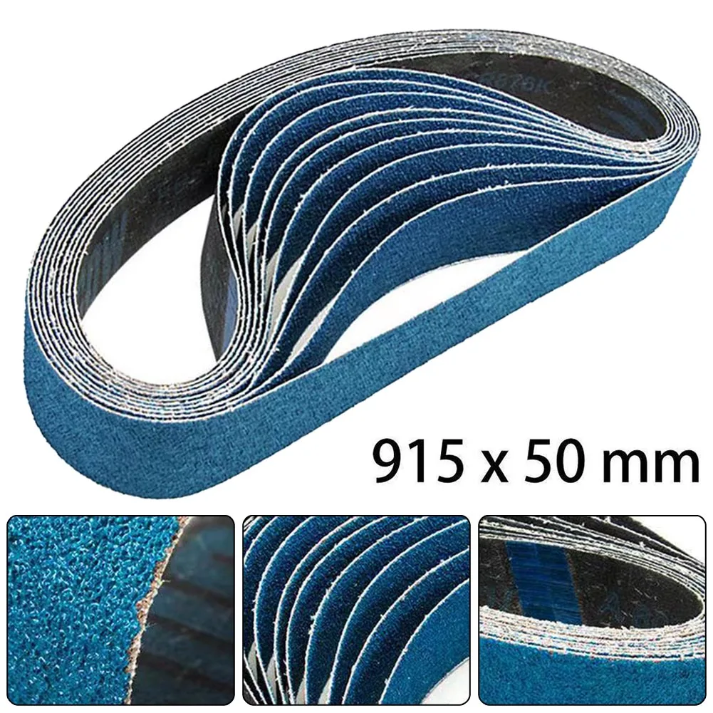 

1PCS 915×50mm Sanding Belts Belt Sander Belts 40-120 Grit Blue Abrasive Bands For Grinding Stainless Steel Metal Polishing