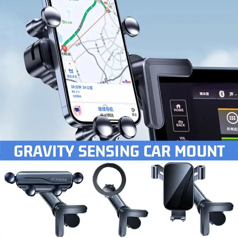 

The car phone stand is equipped with gravity sensing technology and features a triangular design for stable support of the scree