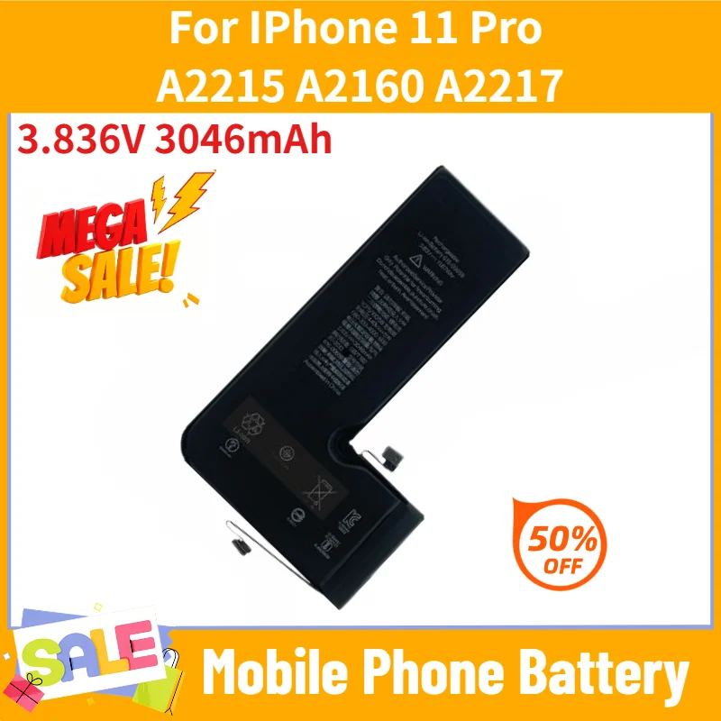 3.836V 3046mAh Battery For IPhone 11 Pro A2215 A2160 A2217 Mobile Phone High Quality Replacement Battery