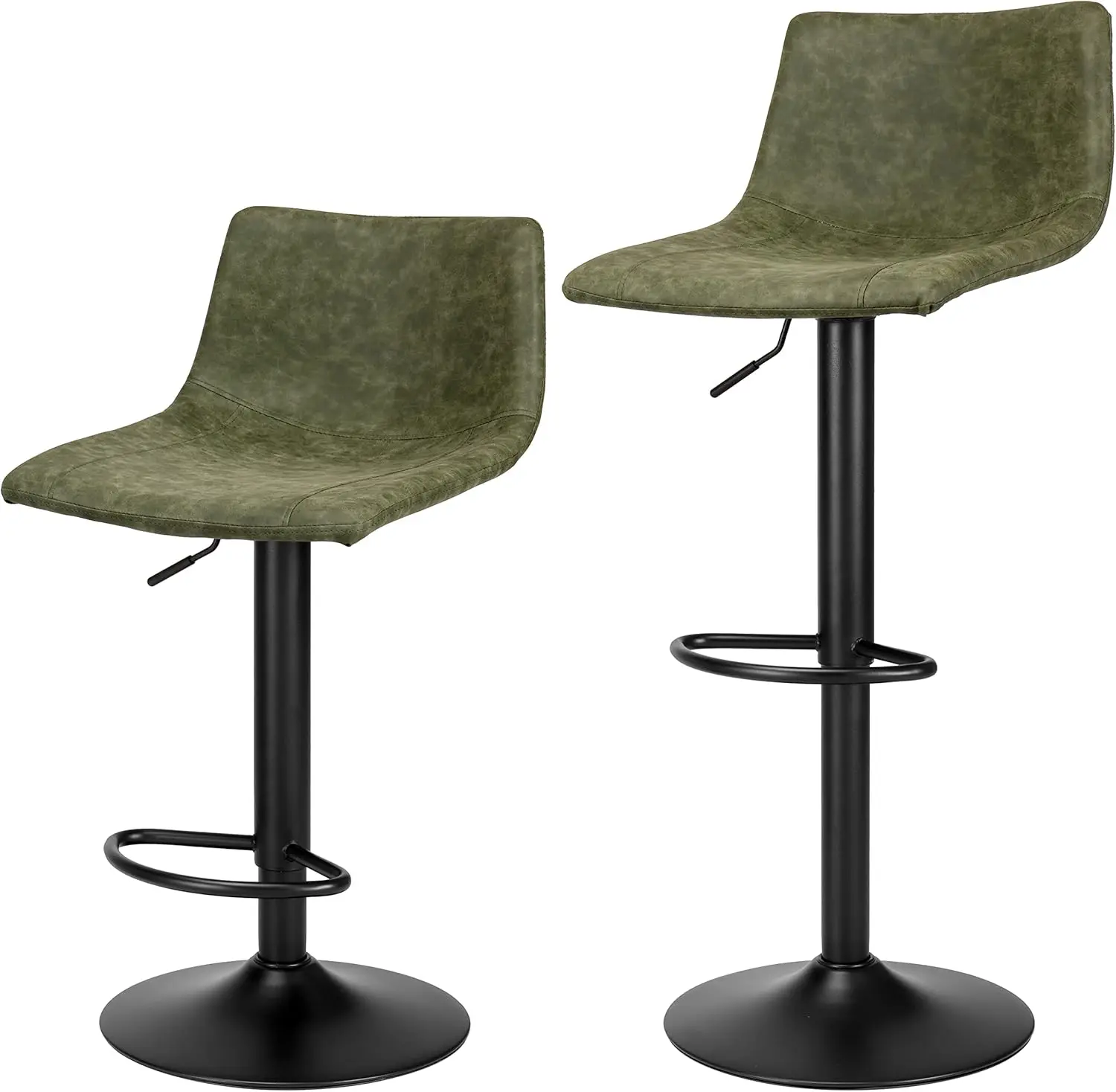 

Bar Stools Set of 2 Counter Height, Swivel Barstools with Footrest and L Shape Back, Height Adjustable Modern Bar stools for
