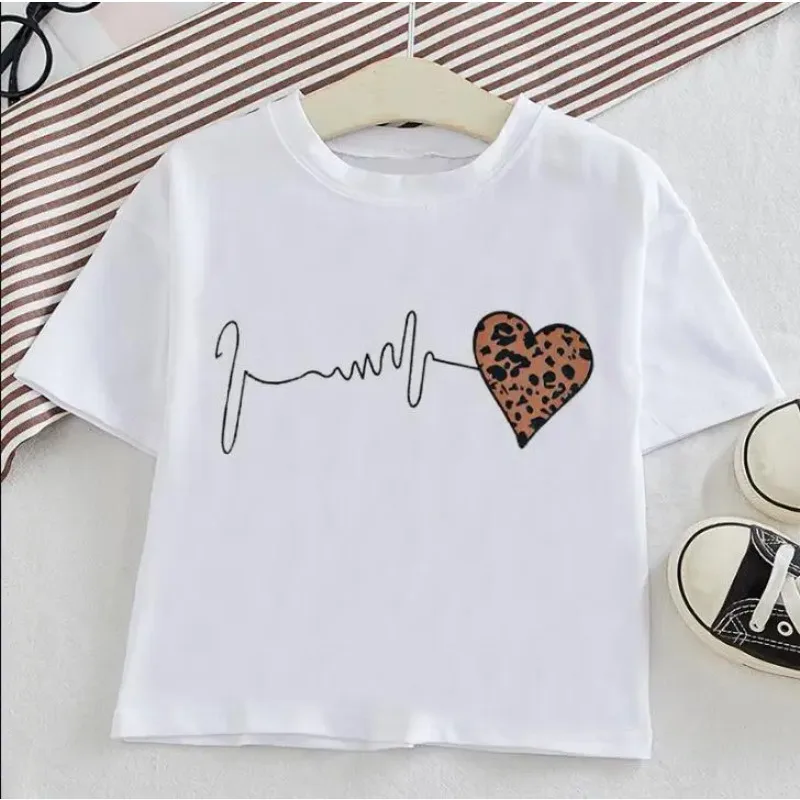 Sommer heißer Verkauf Kurzarm Kinder T-Shirt für Jungen Cartoon lässig T-Shirts Mädchen Tops Leopard Kinder Kleidung