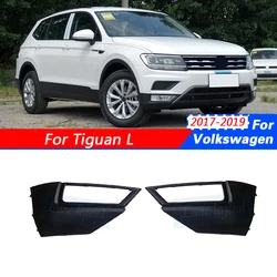 paint-proof Car Front Bumper Fog Light Frame Cover Front Bar Grille Decorative Cover For Volkswagen VW Tiguan L 2017 2018 2019