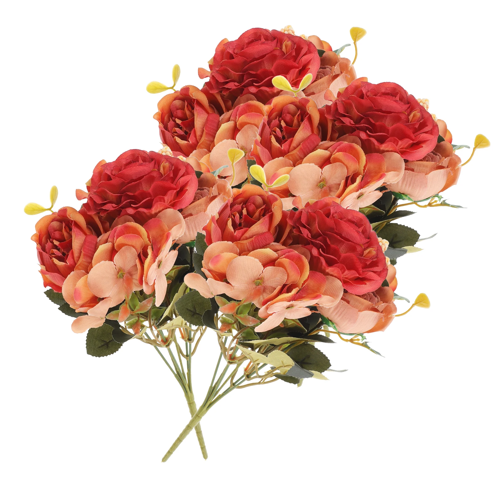 

4Pcs Artificial Rose Bouquet Realistic Fake Flowers Wedding Event Table Centerpiece Romantic Decor Artificial Rose