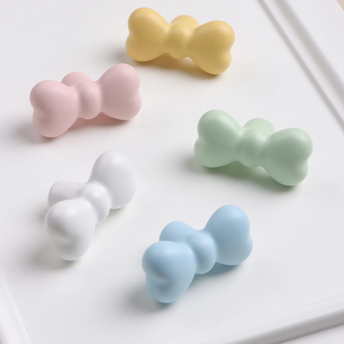 

Ceramics Bow Shape Cabinets Knobs Cabinet Drawer Cupboard Pulls Handle Perfect Decor Furniture Accessories