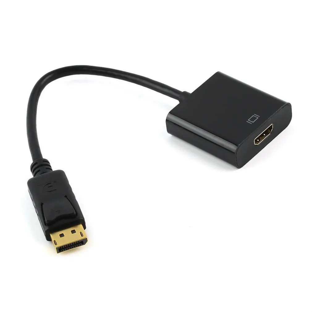 Displayport DP para HDMI-compatível cabo adaptador macho para fêmea ForLaptop PC Display Port para 1080P HDMI-compatível Cord Converter