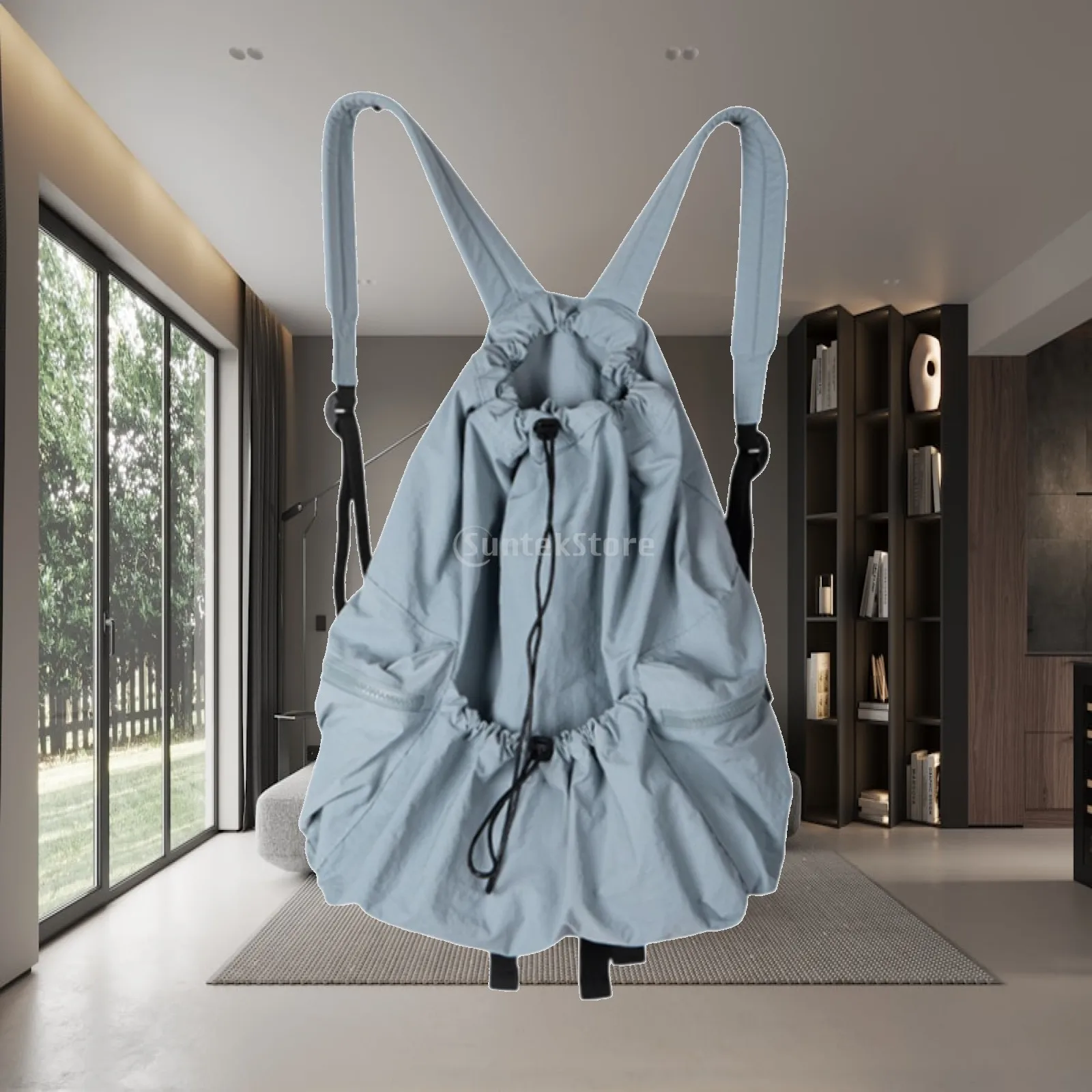 Drawstring Backpack Side Pockets Sports Bag for Street Backpacking Climbing
