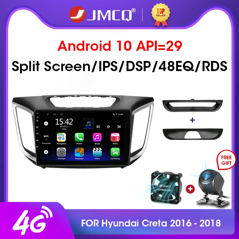 

Автомагнитола JMCQ, 2 din, Android 10,0, 2 Гб + 32 ГБ, DSP, мультимедийный видеоплеер, GPS-навигация для Hyundai Creta ix25 2015-2019