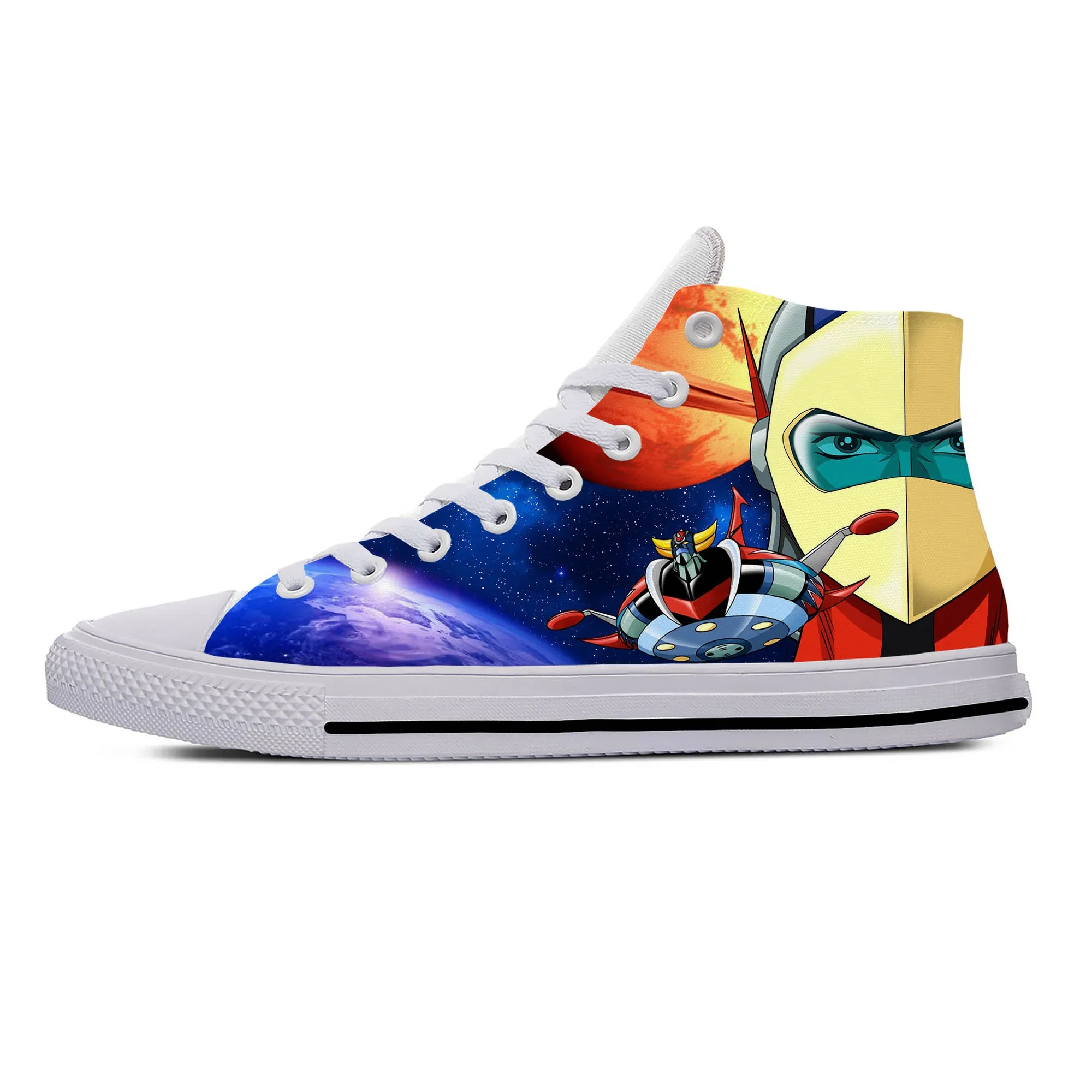 Hot UFO Robot Goldrake Grendizer Anime Gurendaiza Casual Cloth Shoes High Top Lightweight Breathable Custom Men Women Sneakers