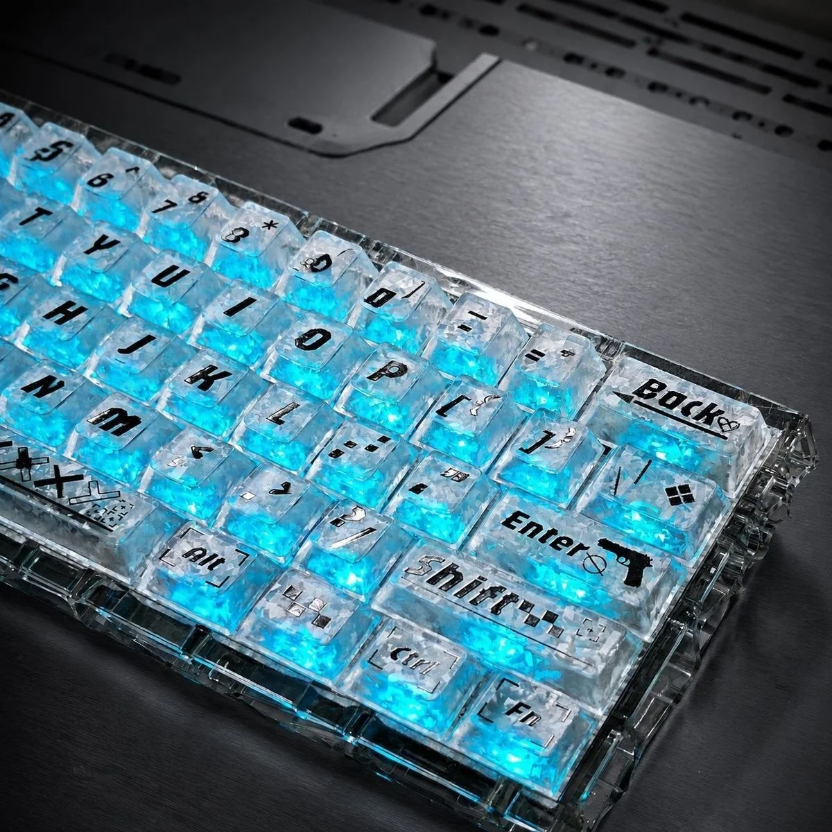 Printstream White Carbon Fiber Texture Transparent PC Keycaps Double Shot Cherry Profile Keycap for Gateron Mechanical Keyboard - view 3