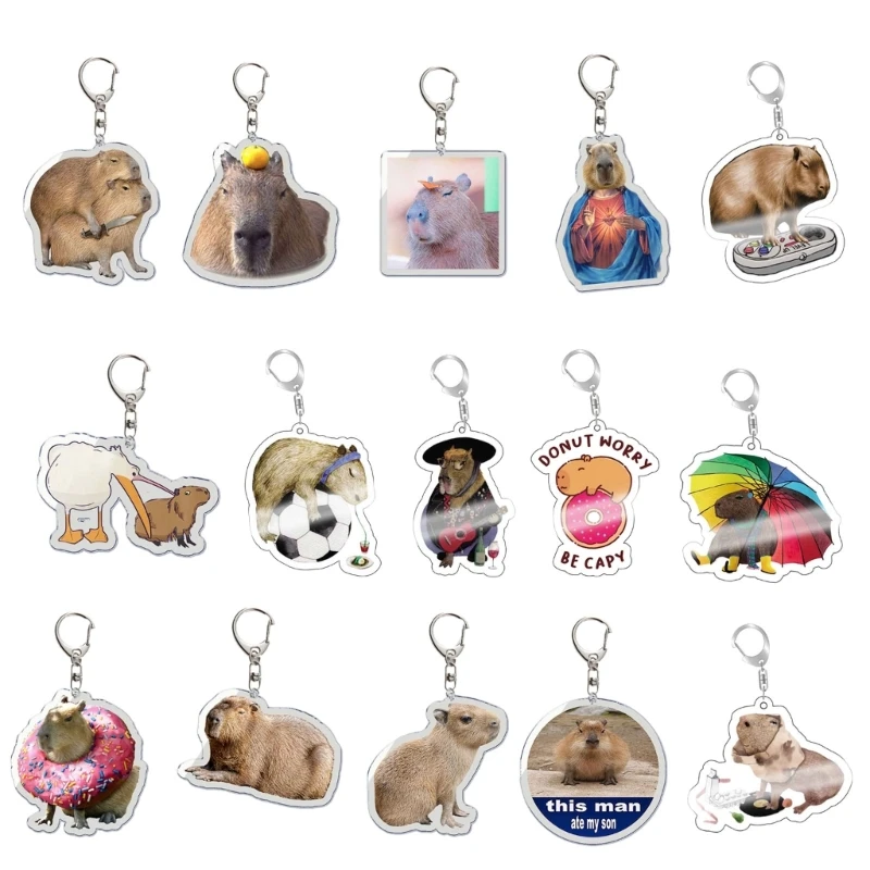 

Capybara Keyring Hanging Decors Novelty Capybara Key Holder Acrylic Keychain Pendant for Backpacks and Key