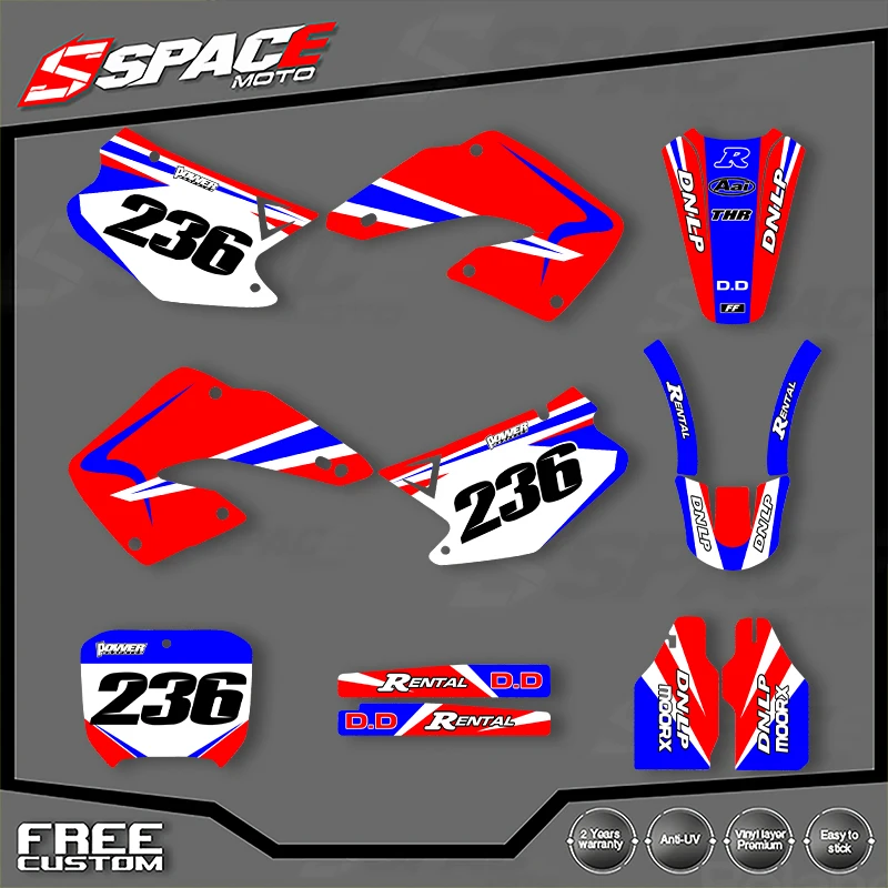 

SPACE Custom Motorcycle Graphics Background Decal for HONDA CR 2000 2001 CR125 CR250 00-01 CR125 Stickers Kits 03